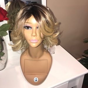 Beautiful style flipped curly blonde wig