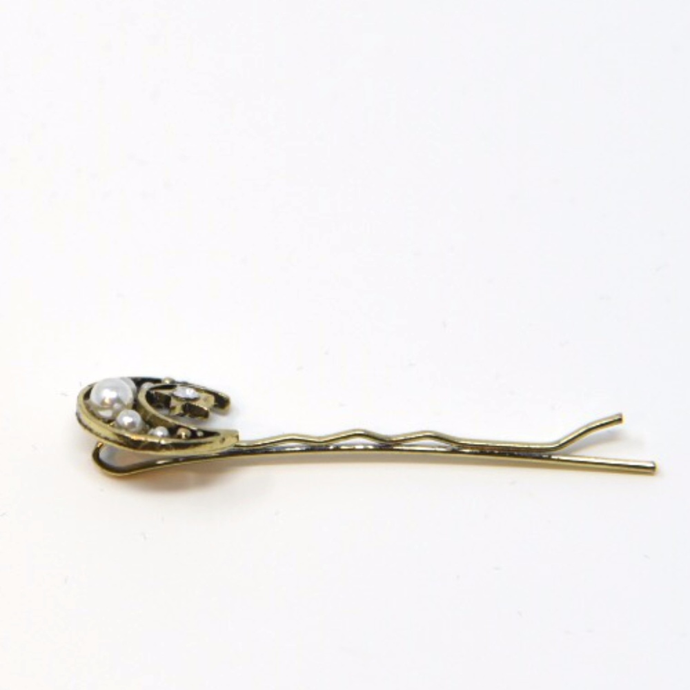 NEW Set of 3 Vintage Looking Bobby Pins Set - Moon - Picture 3 of 6