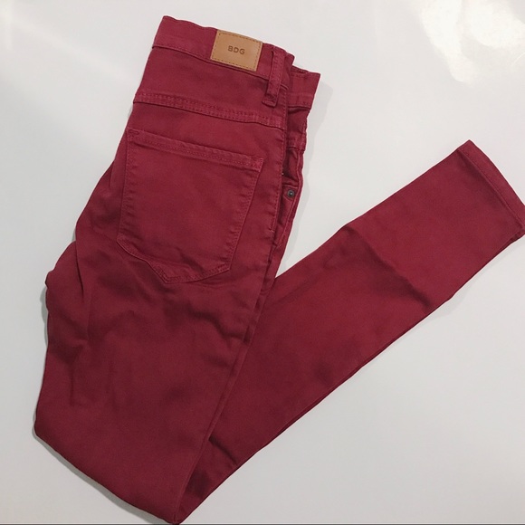 BDG - High Waist Jeans - Red - Picture 1 of 3