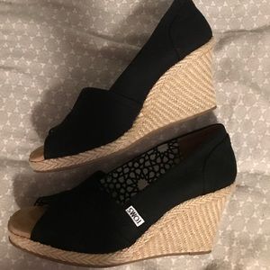 Black Toms Wedges