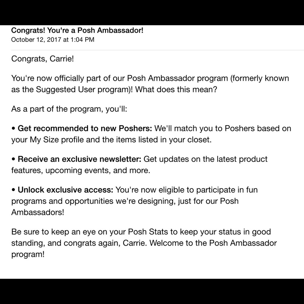 Yay! I am a Posh Ambassador!! 😁