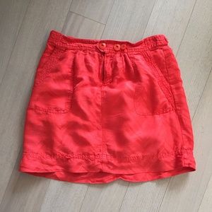 Madewell Red Linen/Silk Skirt