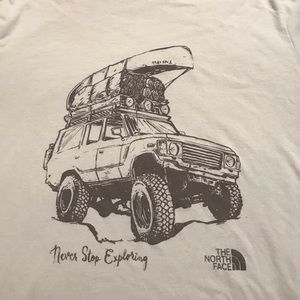 North Face t shirt, tan size Large