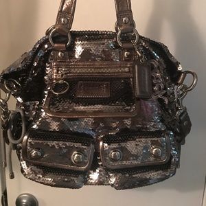 Authentic poppy limited edition sequence coach bag