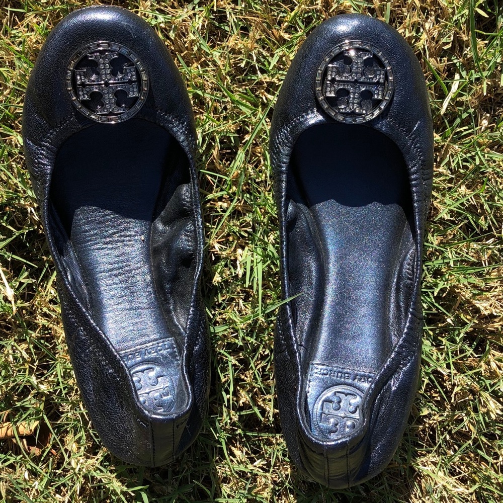 6.5 Black Leather Tory Burch Flats