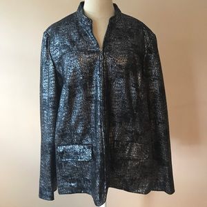 Alfred Dunner Metallic Reptile Print Coat