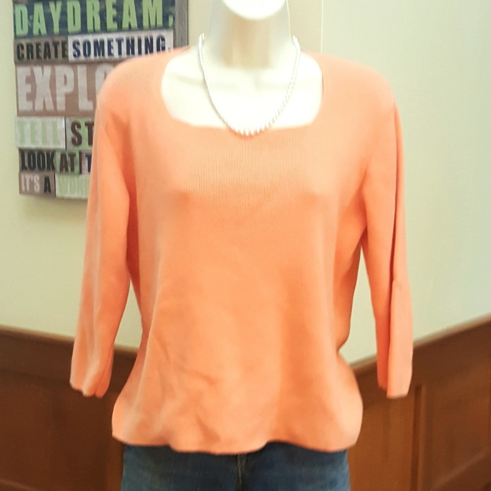 Apricot Cotton Top Square Neck 3/4 L Designer Org