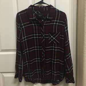 Medium Rails cabernet, navy, and white plaid shirt