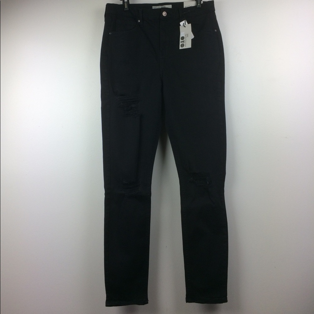TOPSHOP destroyed high rise skinny ankle black NWT - Picture 7 of 7