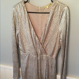 Gold wrap dress
