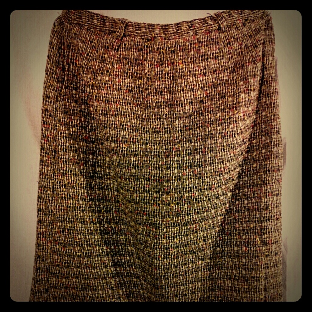 Vintage 60s American Walker Wool Tweed Skirt L/XL