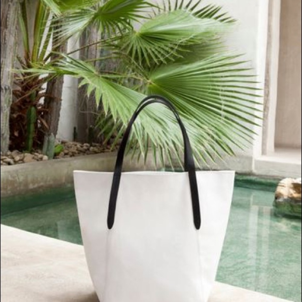 In Search of Cuyana Canvas Tote white