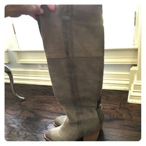 Gray Suede Knee high boots, size 6
