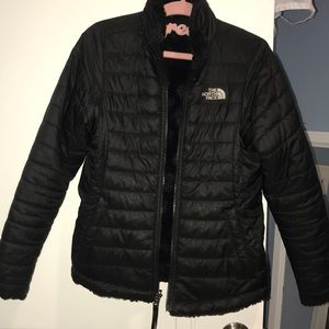 Black reversible north face jacket