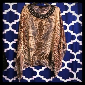 A Fab>U<Licious multicolored sheer blouse