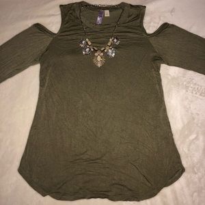 Cold shoulder long sleeve top