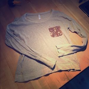 Rose Gold Heather Tan Long Sleeve Top