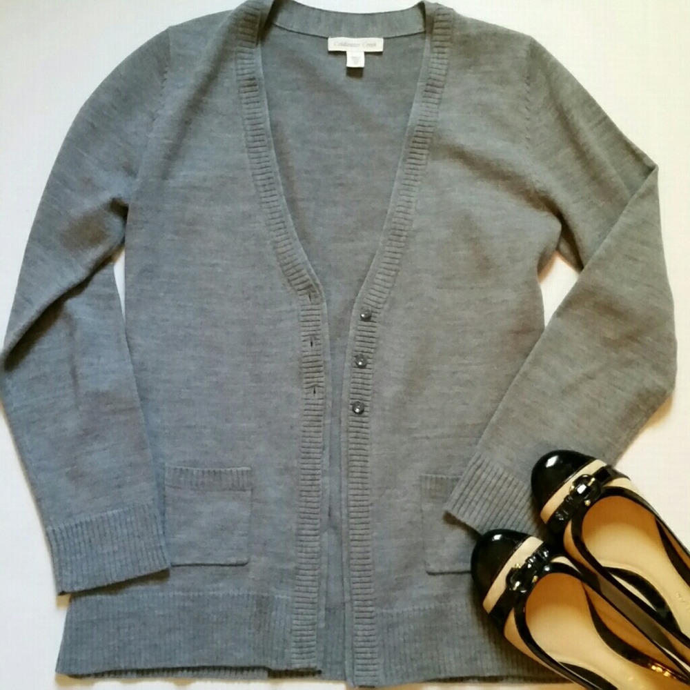 Coldwater Creek Grey Gray Cardigan