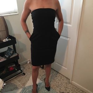 Stretchy, Strapless, Express Dress with Pockets