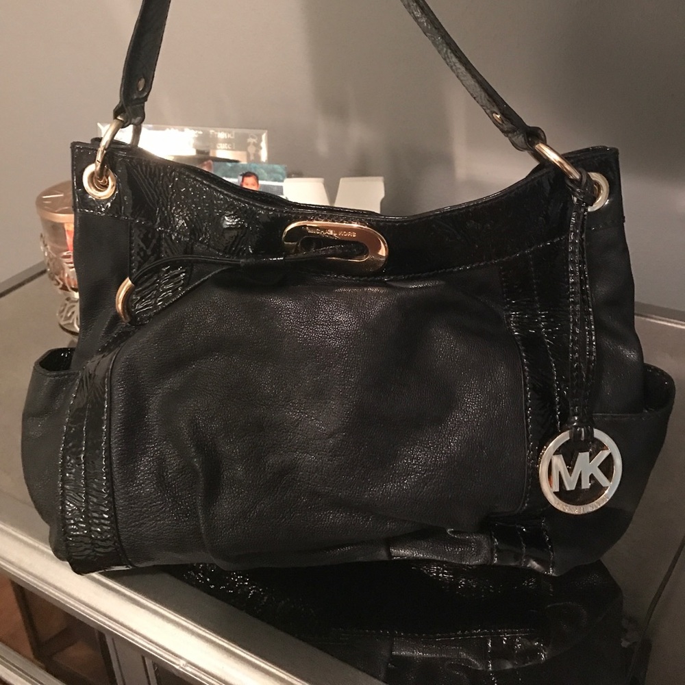 Authentic Michael Kors leather black purse