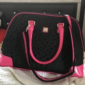 New. DVF Large Microfiber and Patent Leather Bag