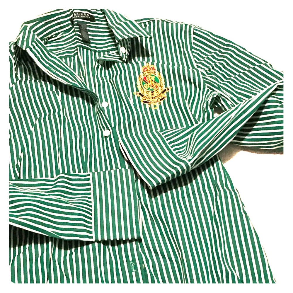 RALPH LAUREN stripe long sleeve shirt XS