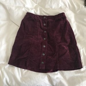 Brandy maroon button down skirt