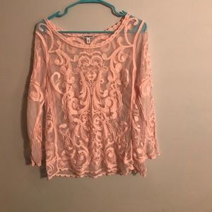 Sheer embroidery top