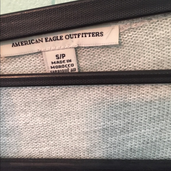 LIGHT GRAY/CREAM AEO CARDIGAN - Picture 5 of 5