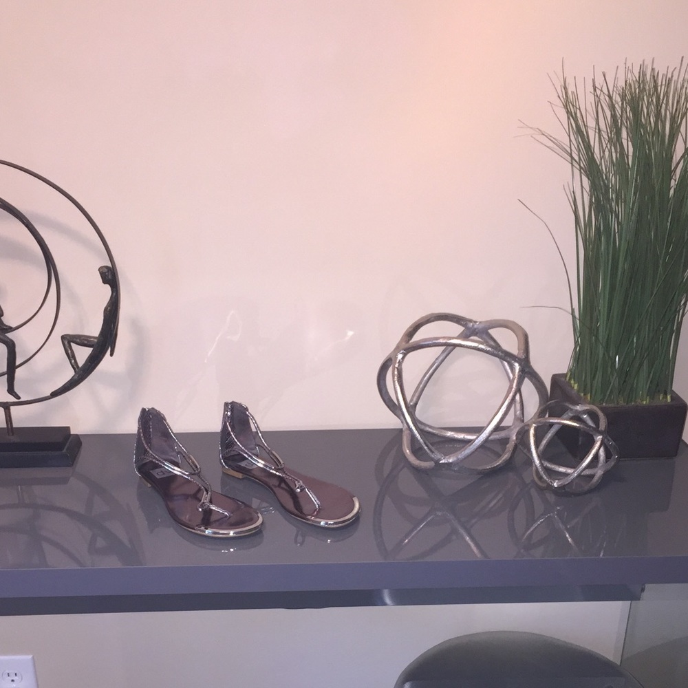 Worn once!! Silver DV gladiator sandals