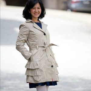 Ruffled Trench Coat