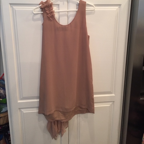 Taupe Ruffled Dress - Picture 2 of 2