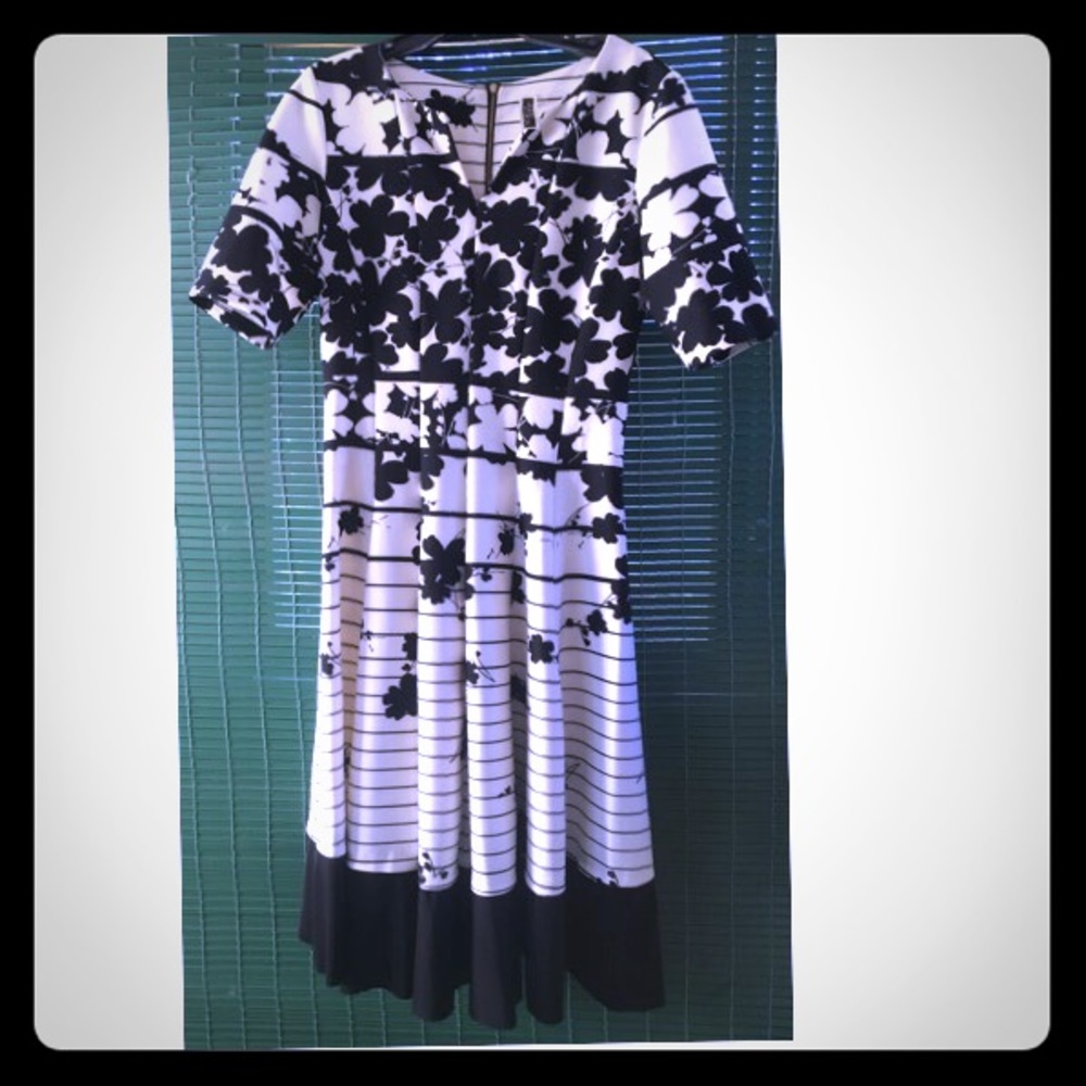 Julian Taylor 3/4 sleeve fit and flare dress