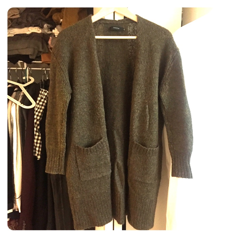 Aritzia dark green cardigan