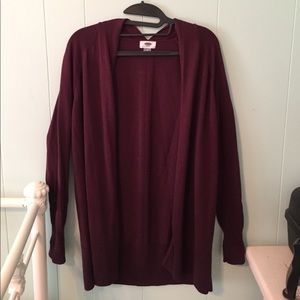 MARRON/DARK PURPLE BURGUNDY CARDIGAN