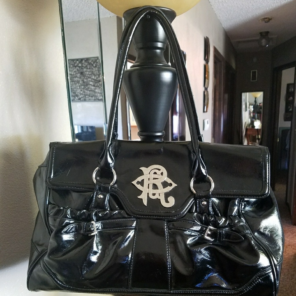 Rocawear Black Shiny Purse Large Bag