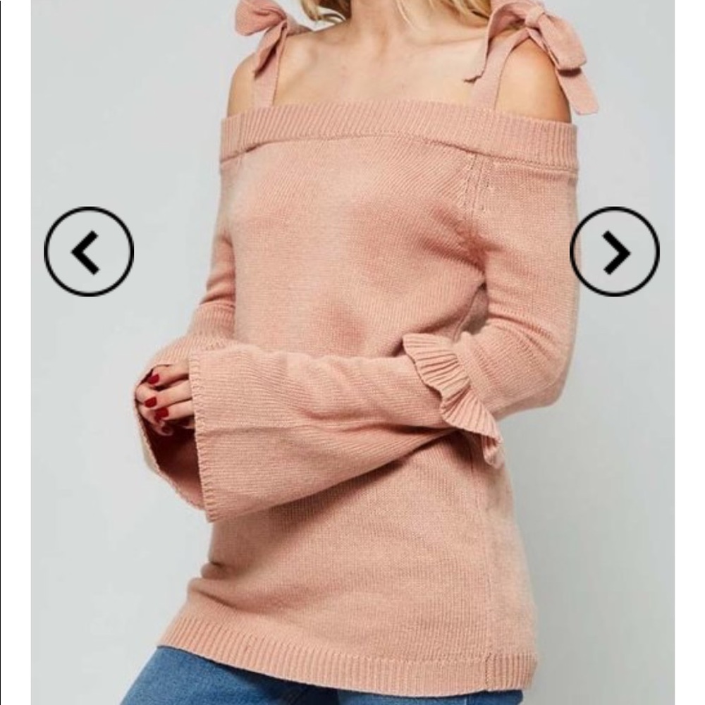 Last one!! Ribbon Bow off the Shoulder Sweater