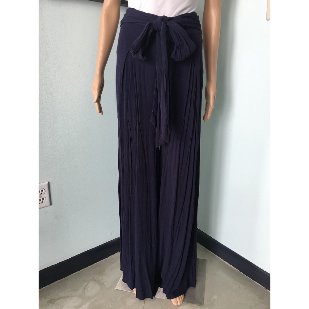High Waisted Palazzo Pants with Bow Detail