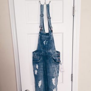 Long overall right jean boyfriend pants