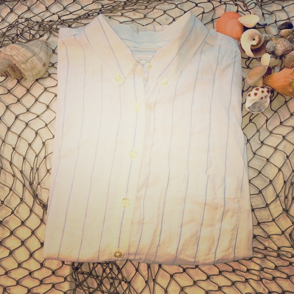 pinstripe button down
