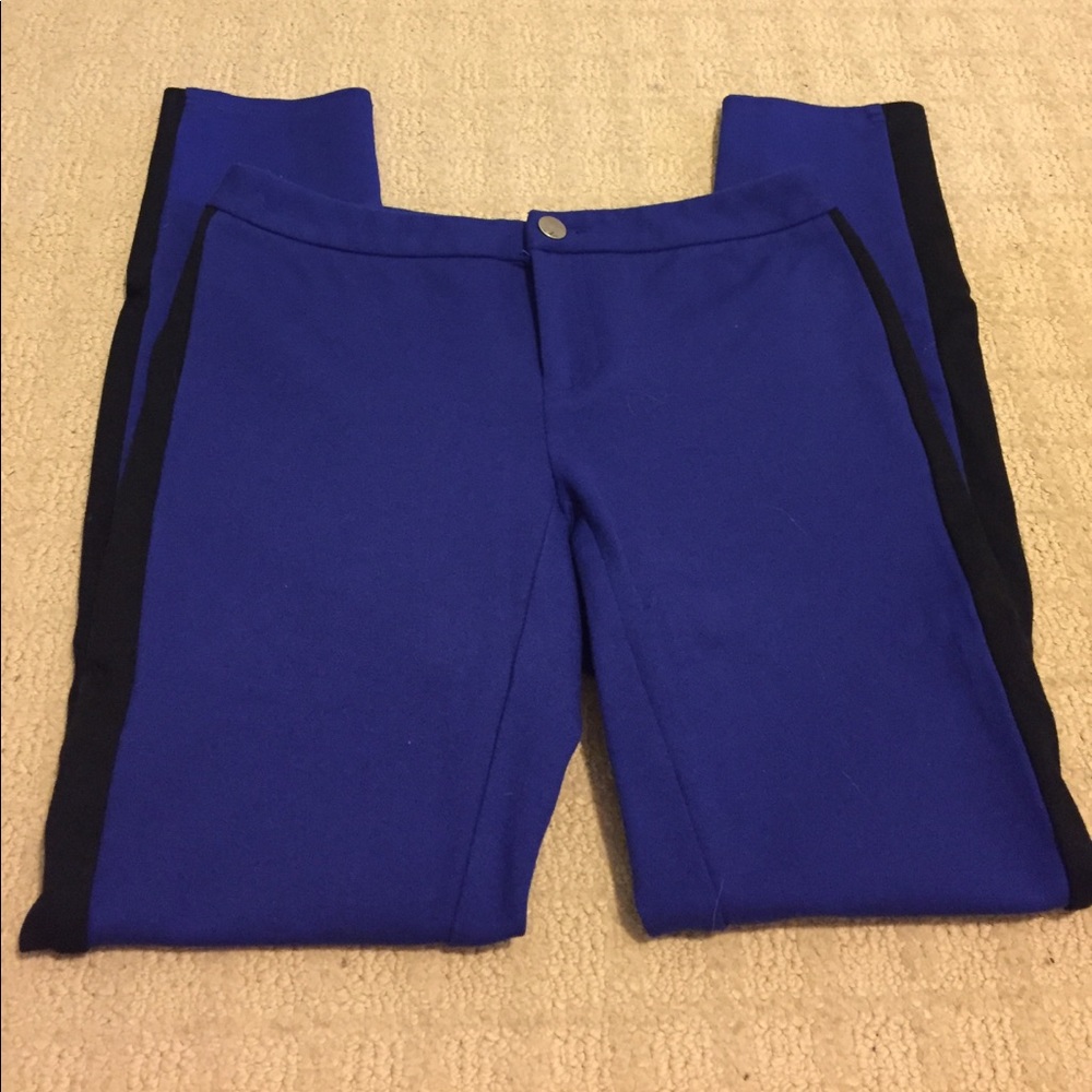 INC royal blue tuxedo style pants