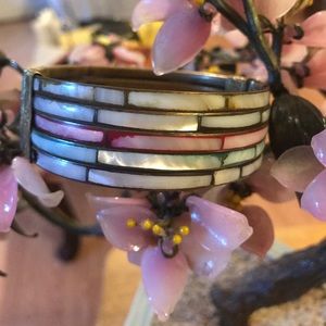 Vintage mop brass bracelet