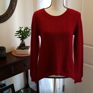 Hi-lo sweater cranberry