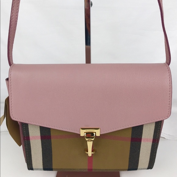 Burberry Handbags - Burberry Small Leather and House Check Crossbody