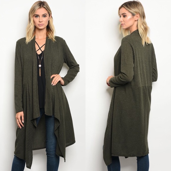 | FOREST GREEN CARDIGAN | - Picture 3 of 4