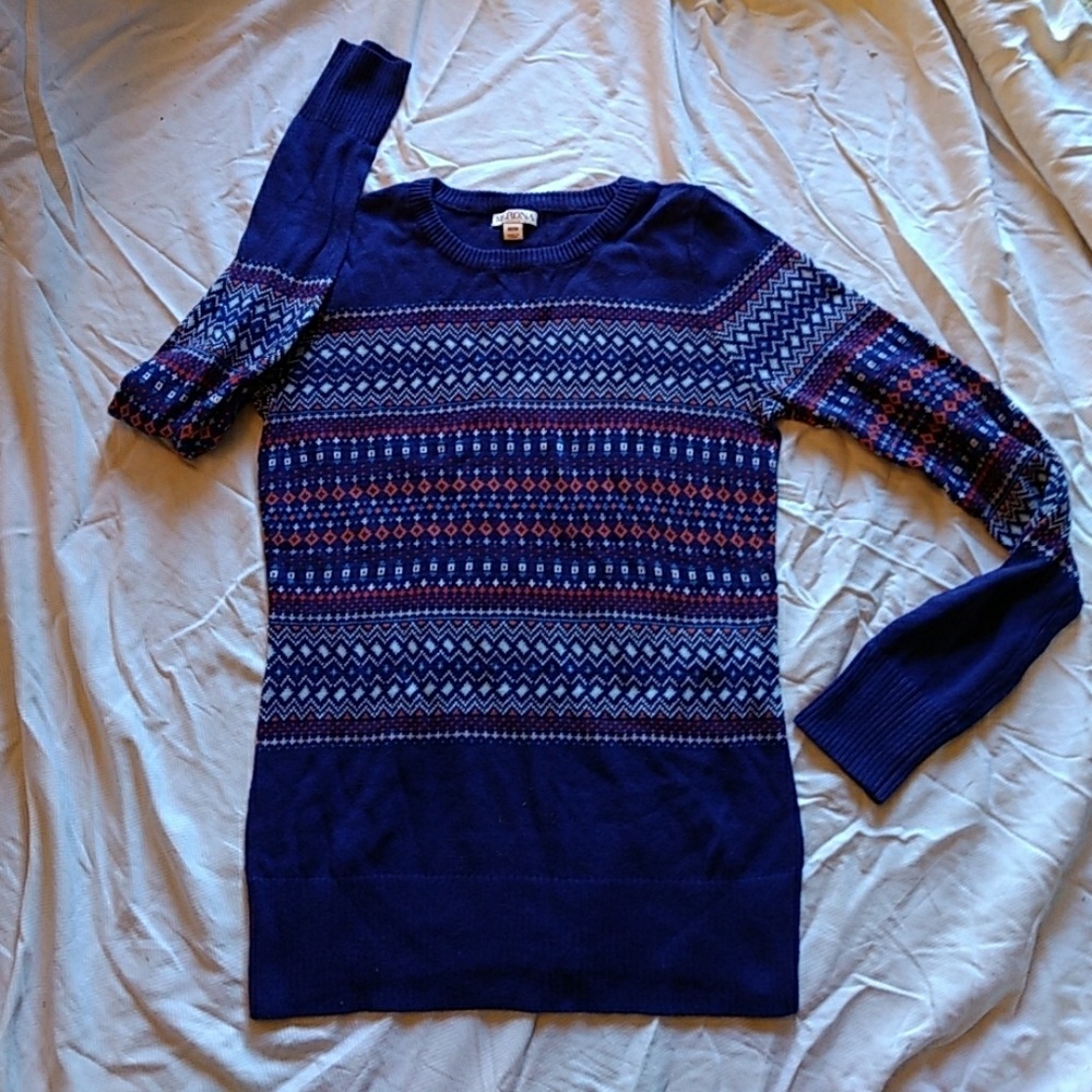 Merona Nordic Print Blue Sweater
