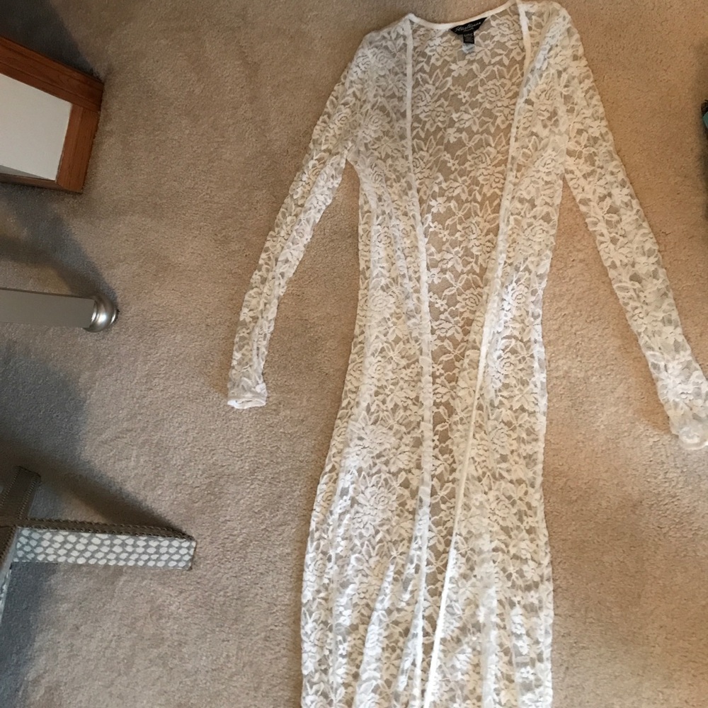 White long lace cardigan