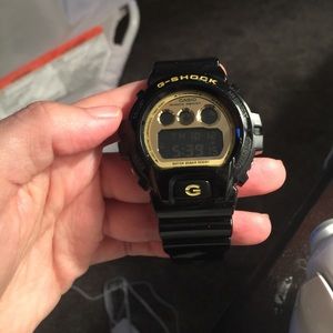 Black and gold G-Shock watch