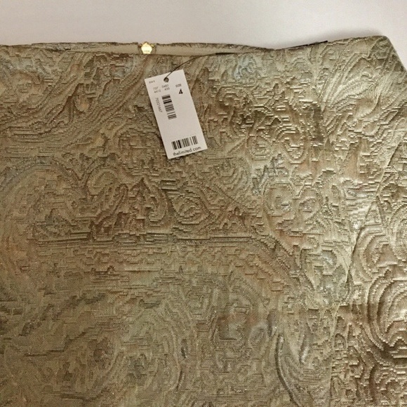 THE LIMITED HIGH WAIST GOLD JACQUARD PENCIL SKIRT - Picture 7 of 8