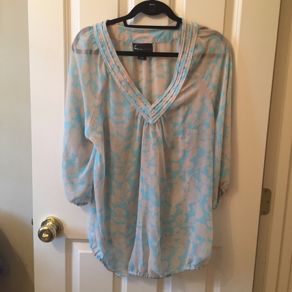 Sheer V neck Blouse
